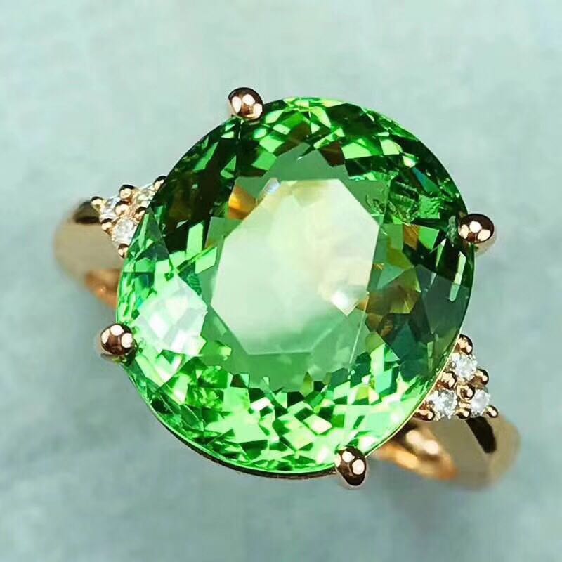 New Peridot Crystal Ring for Women