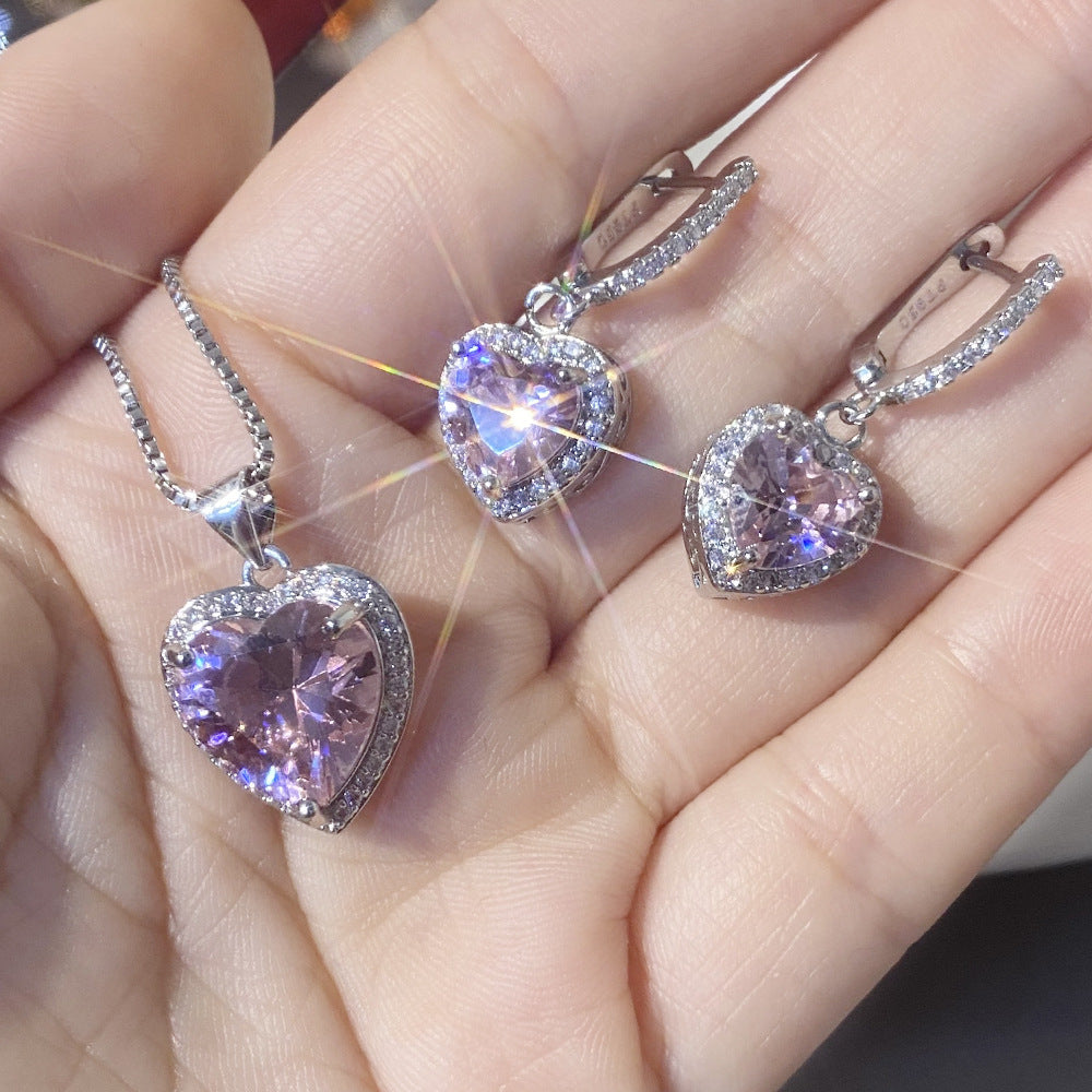stylish tassel earrings heart shape crystal jewelry