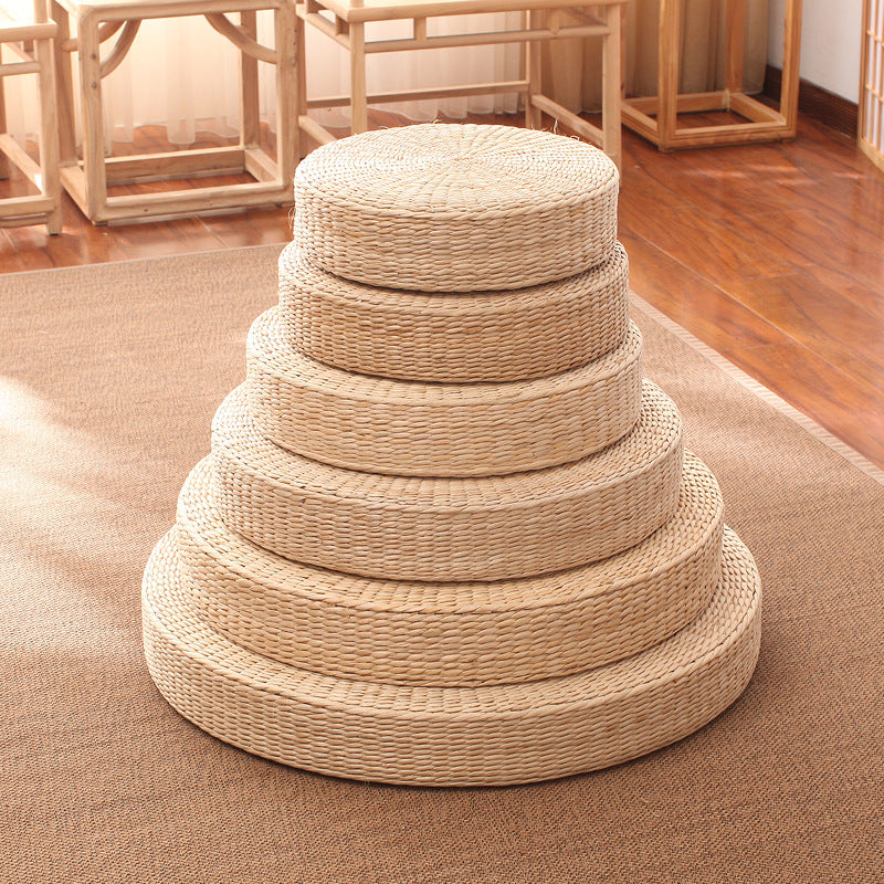 straw futon cushion for coffee table and home decor